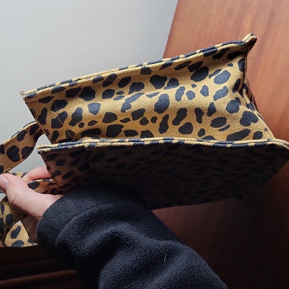 Stella And Dot Canvas Leopard Print Bag - image 4